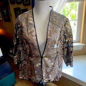 Evening Jacket - Silver and Champagne Floral Pattern